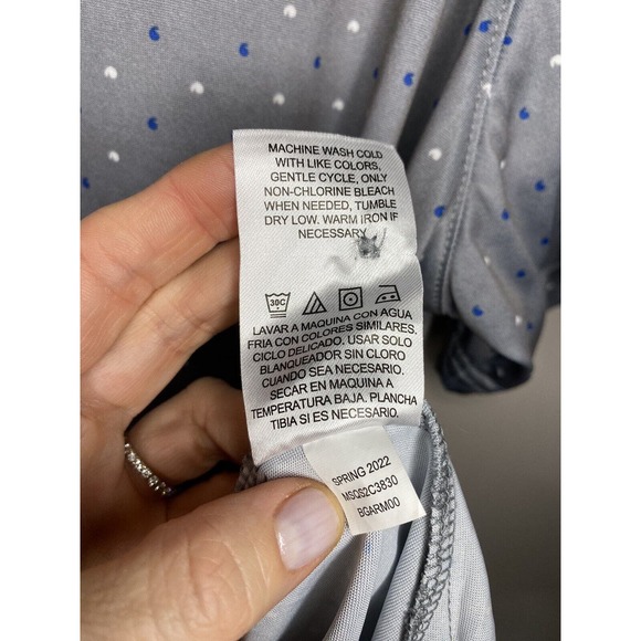 Etonic Size XLARGE Gray Short Sleeve Geometric Print Golf Shirt - Picture 9 of 9